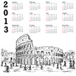 rome colosseum 2013 calendar