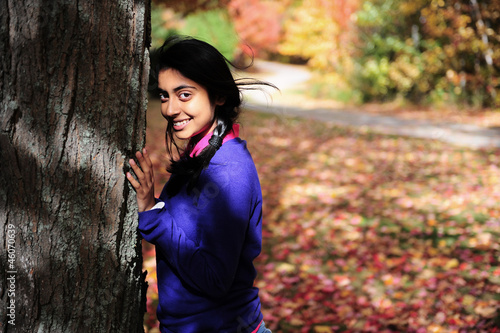 Photo: Indian Girl in Fall Season Indian Girl in Fall Season