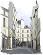 street near Montmartre in Paris