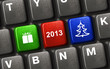 Computer keyboard with Christmas keys