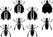 set of insects. stencils