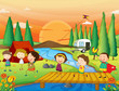 kids playing in nature