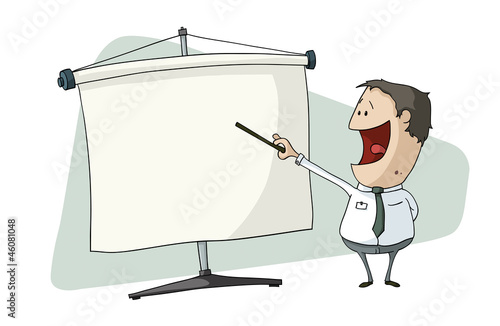 Vector: businessman make a screen presentation businessman make a screen presentation