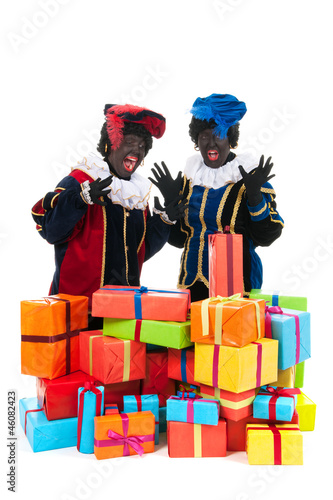 Photo: Dutch black petes with presents Dutch black petes with presents