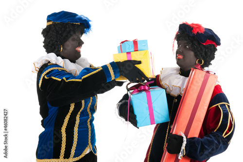 Photo: Dutch black petes with presents Dutch black petes with presents