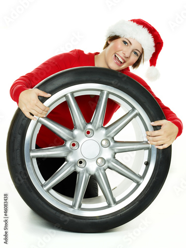 Photo: Miss santa is playing with her new high performance tyre Miss santa is playing with her new high performance tyre