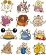 Vettoriale: overweight cartoon zodiac signs overweight cartoon zodiac signs
