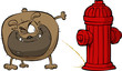 Vector: Dog pees Dog pees