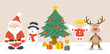 Weihnachtsmann, Weihnachtsbaum, Schneemann, Rudolph, Engel