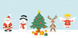 Weihnachtsmann, Schneemann, Weihnachtsbaum, Geschenke