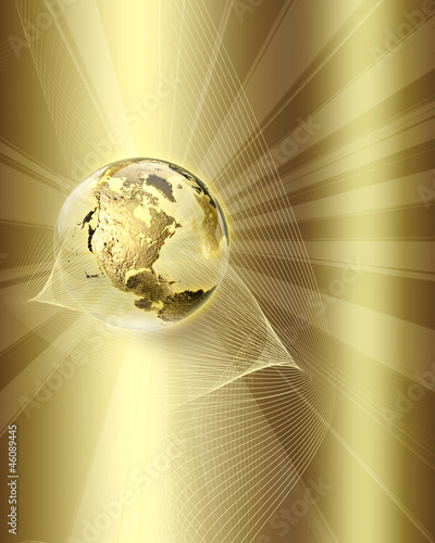 Photo: Golden Globe (Global and Communication concept) Golden Globe (Global and Communication concept)