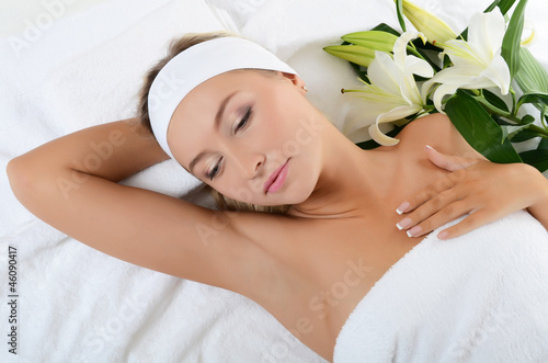 Photo: Spa Woman isolated on white Spa Woman isolated on white
