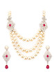 Close up of diamond necklace with ear rings