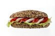brötchen mit mozarella, tomaten und salat
