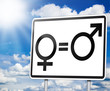 Ortseingangsschild mit Unisex in weiß