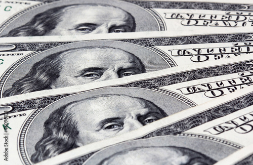 Photo: American hundred dollar bills American hundred dollar bills