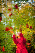 Happy fall woman