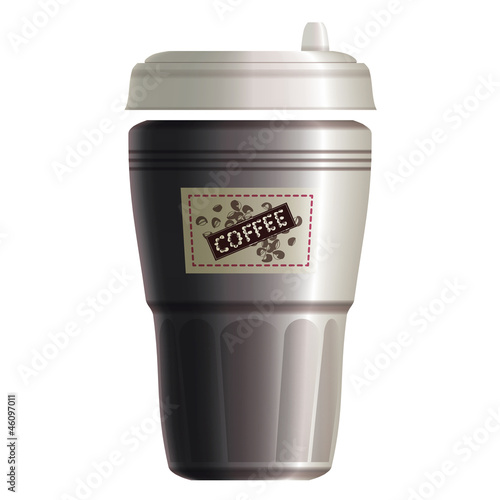 Vector: White paper coffee take away cup with label. Eps10 White paper coffee take away cup with label. Eps10