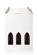 Wine bottle crate on white, clipping path included