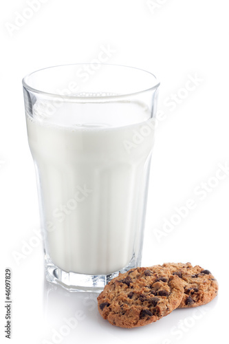 Photo: Glass of milk with cookies Glass of milk with cookies