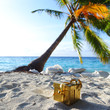 golden gift on ocean beach
