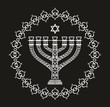 Jewish religious vector background with menorah
