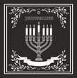 Jerusalem holiday vector background with menorah