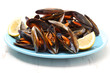 dish of boiled mussels