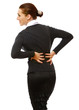 Back-view of a young woman, isolated on white