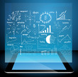Vector computer tablet PC with business concept ideas