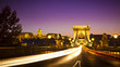 Chain Bridge over the River Danube at night in Budapest