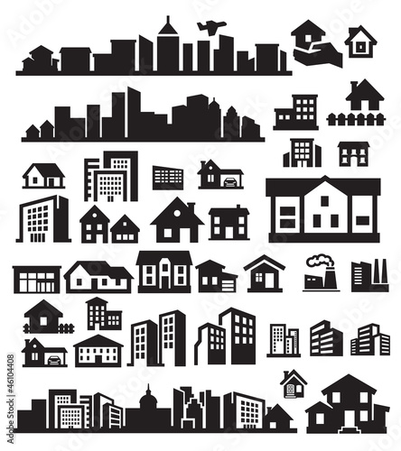 Vector: houses icons houses icons