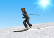 Young woman skiing