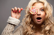 Young woman with candy