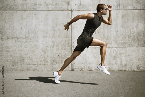Photo: sport man starting running sport man starting running