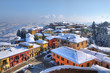 Small town under the snow. Diano D'Alba, Italy.