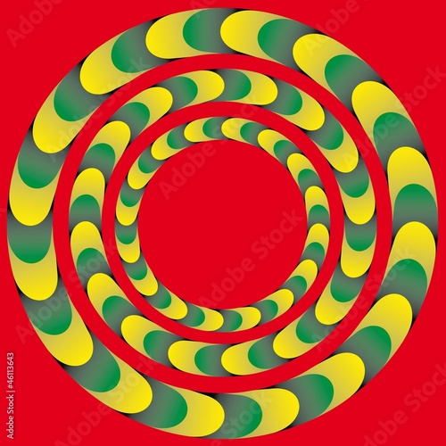 Vector: Bright background with the optical illusion Bright background with the optical illusion