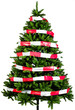 weihnachtsbaum mit absperrband