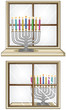 Vektor: Hanukkiah On A Window Hanukkiah On A Window