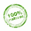 100% natural green stamp