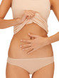 woman body in beige cotton undrewear
