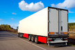 Trailer on the sweden rural road in sunny day