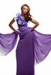 woman in the purple dress