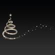 Vector: Weihnachten - Hintergrund - Baum - Sterne - Schwarz/Gold/Silber Weihnachten - Hintergrund - Baum - Sterne - Schwarz/Gold/Silber