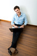 Businessman using a laptop