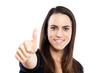 Smiling woman with thumbs up