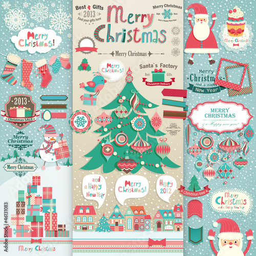 Vector: Christmas scrapbook elements. Christmas scrapbook elements.