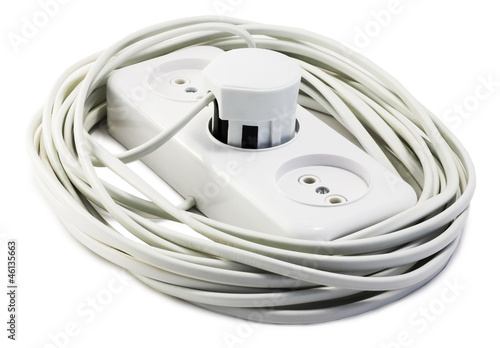 Photo: extension cord with plugs and socket extension cord with plugs and socket