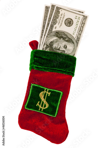 Photo: Christmas Stocking Filled With Money Christmas Stocking Filled With Money