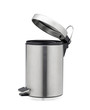 Aluminum chrome trash can isolated on white